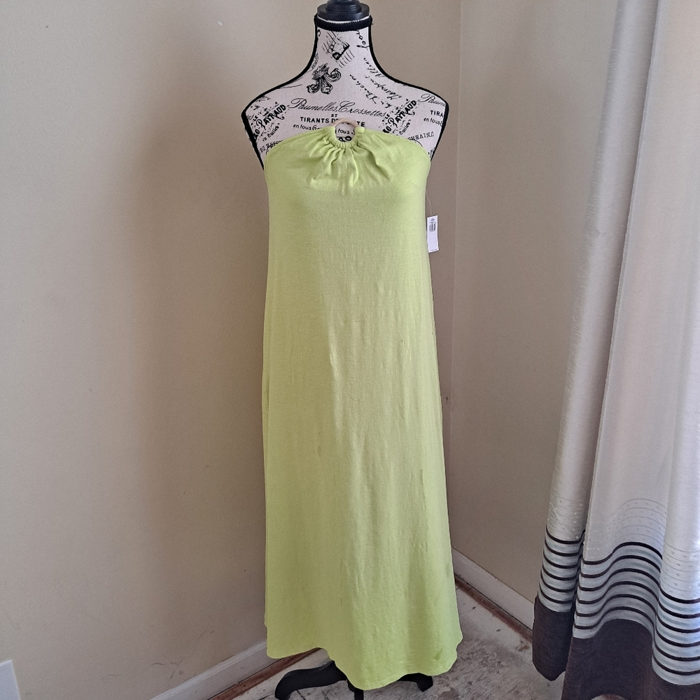 Old Navy Lime Green Strapless Maxi Dress